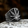 Vintage Stainless Steel Personality Leaf Men's And Women's Rings - Image 3