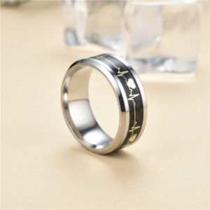 Heartbeat Engraved Ring
