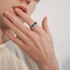Stainless Steel Rotatable Spinner Ring Moon Stars Relieve Anxiety Rings - Image 7