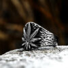 Vintage Stainless Steel Personality Leaf Men's And Women's Rings - Image 2
