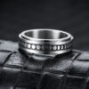 Stainless Steel Rotatable Spinner Ring Moon Stars Relieve Anxiety Rings - Image 9