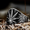 Vintage Stainless Steel Personality Leaf Men's And Women's Rings - Image 4