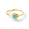 Women's Stainless Steel Rings Vintage Golden Lotus Rings Men's Moon Sun Opal Rings Wedding Couple Rings - Image 10