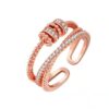 Turnable Anxiety Rings With Bead Relieve Stress Rings For Women Men Jewelry - Image 2