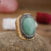 Women Rhinestone Natural Turquoise Ring Jewelry - Image 3