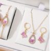 4PCS Set Luxury Women Butterfly Necklace Bracelet Earrings Drop Oil Diamond Jewelry For Girl Gift Jewelry Fashion Jewelry Set - Image 9
