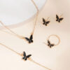 5PCS Fashion Butterfly Pendants Necklace Earrings Ring Bracelet Sets For Women Jewelry Set Bridal Wedding Jewelry Gift - Image 8