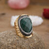 Women Rhinestone Natural Turquoise Ring Jewelry - Image 10