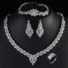 Zircon Bridal Tassel Jewelry Earring Set - Image 4
