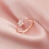 Five-petal Flower Korean Style Silver Ring - Image 3