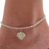 Love Rhinestone Anklet, Exotic All-Match Jewelry, Full Of Diamond Heart-Shaped Anklet - Image 6