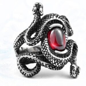 Coiled Snake Stone Ring