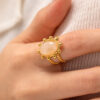 Retro Antique Natural Stone Ring - Image 3