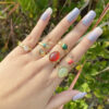 Natural Stone Stainless Steel Ring - Image 2