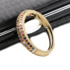 Colorful Zircon Jewelry Micro Setting Gold Adjustable Ring Women - Image 6