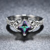Colorful stone square diamond ring - Image 3