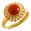 Sterling Silver Gold Plated South Red Ke Rotatable Ring Female - Image 2