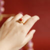 Sterling Silver Gold Plated South Red Ke Rotatable Ring Female - Image 3