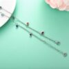 Anklets for Women Sterling Silver Multi Color Oval Rainbow Anklet Bracelets Fashion Jewelry Gifts for Women Teen Girls Friend Birthday - Image 6