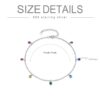 Anklets for Women Sterling Silver Multi Color Oval Rainbow Anklet Bracelets Fashion Jewelry Gifts for Women Teen Girls Friend Birthday - Image 2