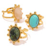 Retro Antique Natural Stone Ring - Image 5
