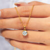 925 Sterling Silver Pendant Moissanite Necklace For Women - Image 3
