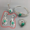 Ethnic Mongolian Silver Jewelry Set Bracelet Four Piece Set - Image 4