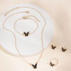 5PCS Fashion Butterfly Pendants Necklace Earrings Ring Bracelet Sets For Women Jewelry Set Bridal Wedding Jewelry Gift - Image 10