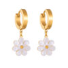 Fashion Jewelry Stainless Steel Flower DaisyFlower Necklace Double Layering Necklace Earrings Jeweley Set - Image 3