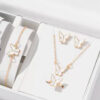 5PCS Fashion Butterfly Pendants Necklace Earrings Ring Bracelet Sets For Women Jewelry Set Bridal Wedding Jewelry Gift - Image 3