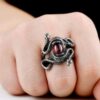 Coiled Snake Stone Ring - Image 2