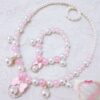 Children's Necklace Jewelry Pearl Bracelet Set - Image 4