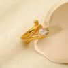 White Zircon Multi-layer Snake Ring - Image 5