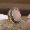 Women Rhinestone Natural Turquoise Ring Jewelry - Image 9