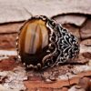 Punk Glyph Tiger Stone Ring - Image 2
