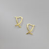 S925 Silver Simple And Short Cross Line Ear Clip - Image 3