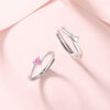 S925 Sterling Silver Romantic Love Couple Couple Rings - Image 3