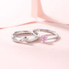 S925 Sterling Silver Romantic Love Couple Couple Rings - Image 6
