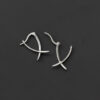 S925 Silver Simple And Short Cross Line Ear Clip - Image 5