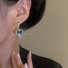 Micro Inlaid Zircon Rhinestone Love Heart Earrings - Image 7