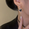 Micro Inlaid Zircon Rhinestone Love Heart Earrings - Image 3
