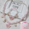 Children's Necklace Jewelry Pearl Bracelet Set - Image 5