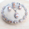 Silver 925 Women Bridal Jewelry Sets Blue Zirconia Costume - Image 4