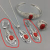 Ethnic Mongolian Silver Jewelry Set Bracelet Four Piece Set - Image 10