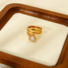 White Zircon Multi-layer Snake Ring - Image 4