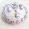 Silver 925 Women Bridal Jewelry Sets Blue Zirconia Costume - Image 7
