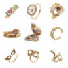 Colorful Zircon Jewelry Micro Setting Gold Adjustable Ring Women - Image 3