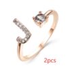 New Design Adjustable 26 Initial Letter Ring Fashion Jewelry For Women Simple Elegant Jewelry - Image 2