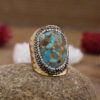 Women Rhinestone Natural Turquoise Ring Jewelry - Image 7