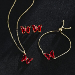 New Butterfly Necklace Jewelry Set